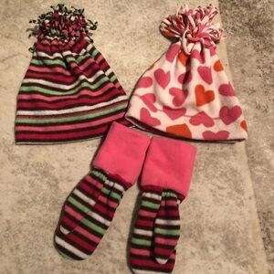 girls hanna andersson hats gloves small Winter Hat and Mitten Set